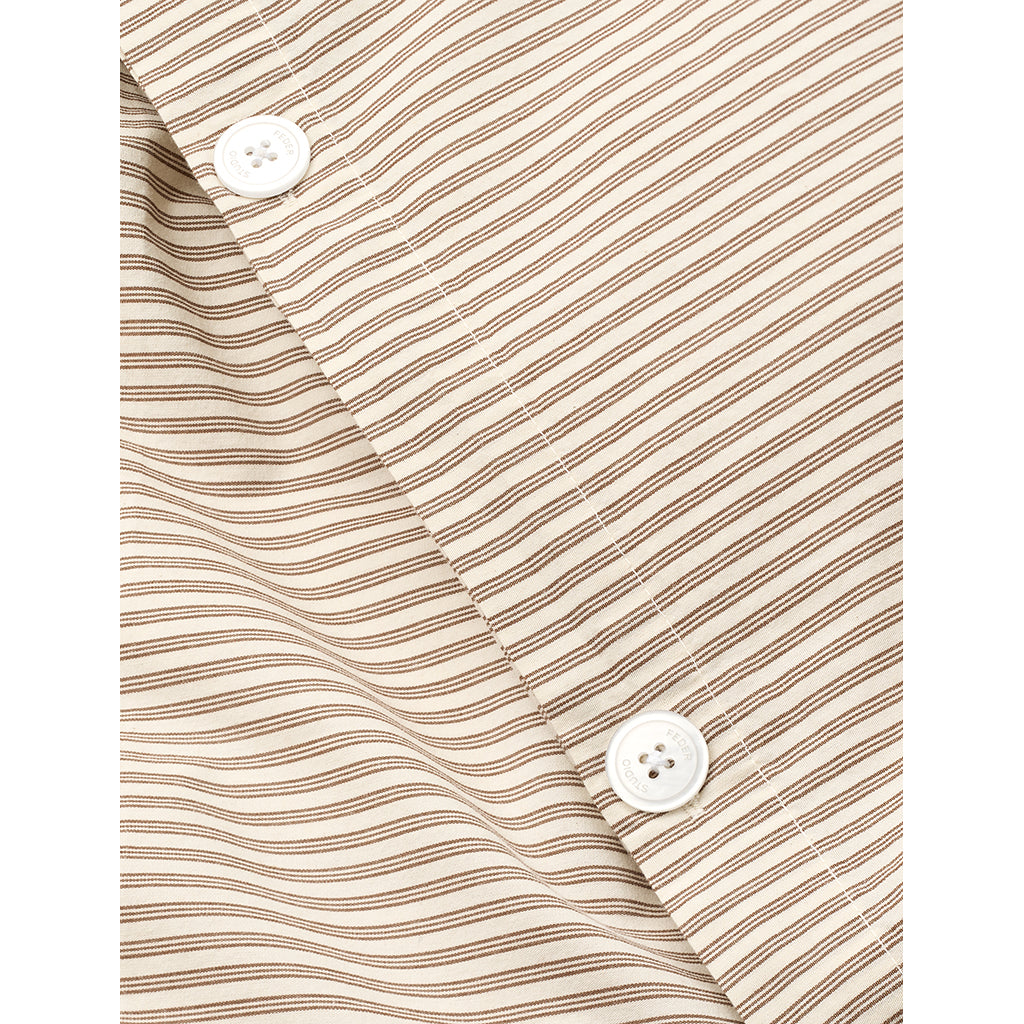 Studio Feder juniorsengetøj, økologisk percale - Brown beach stripe