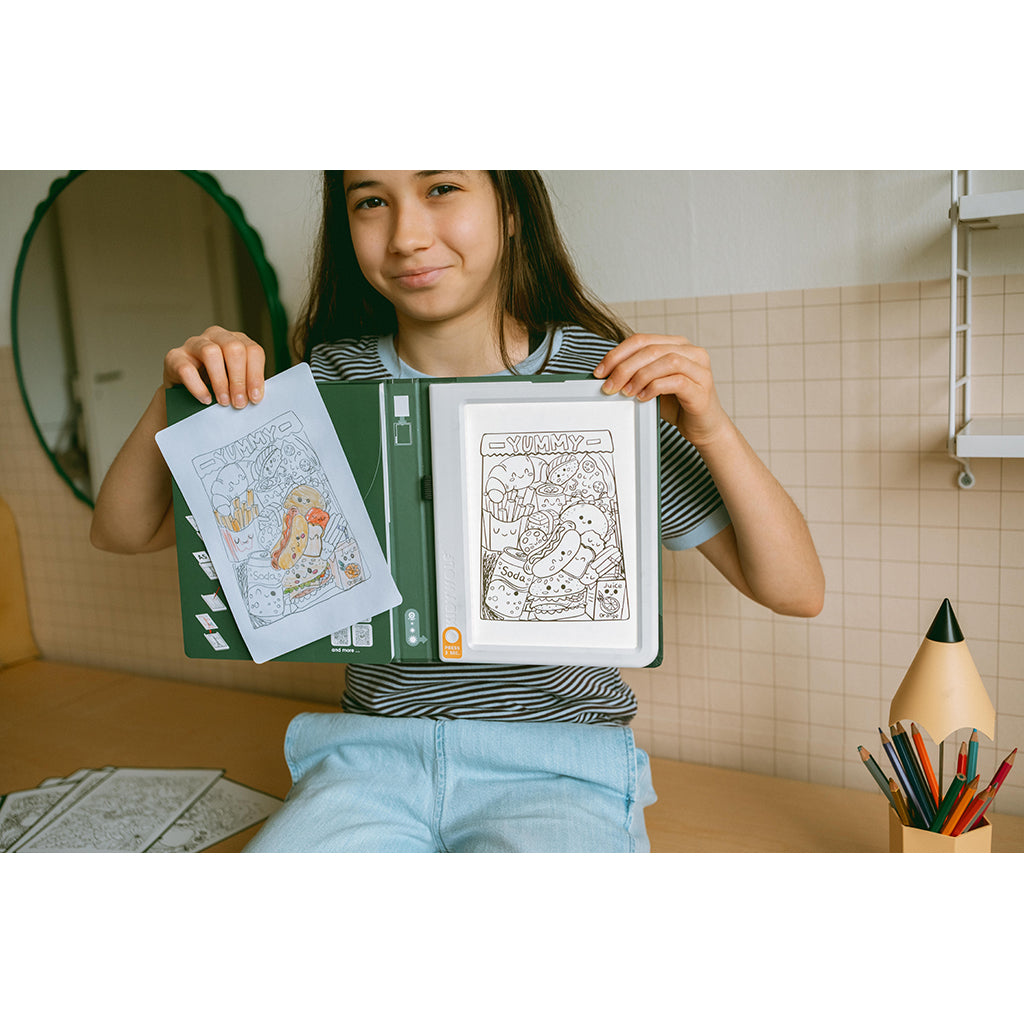 Kidywolf Kidydraw, tegnetavle m lys og skabeloner - Melí Meló