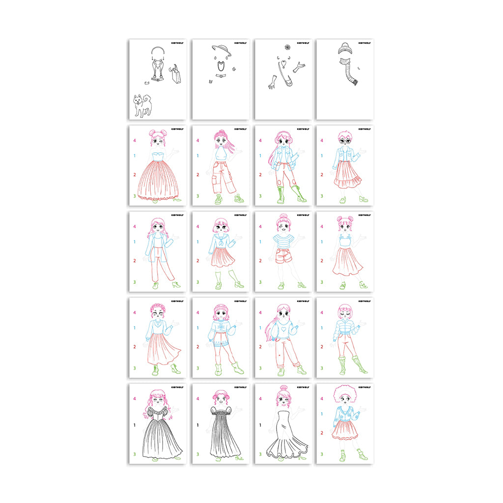 Kidydraw Pro, tegnetavle m lys, Fashion