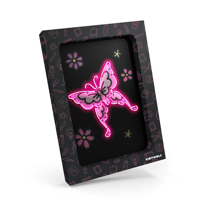 Kidyneon, DIY selvlysende billeder med pink neontråd - Once upon a time
