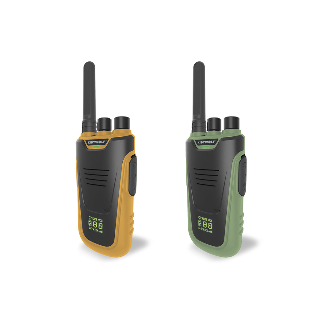 Kidywolf walkie talkie til børn, Kidytalk - Grøn/orange