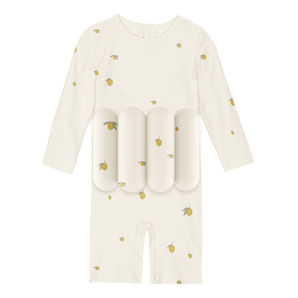 Konges Sløjd badedragt, helddragt m aftagelig flydeblokke, Lemon - str. 9 mdr. - 4 år