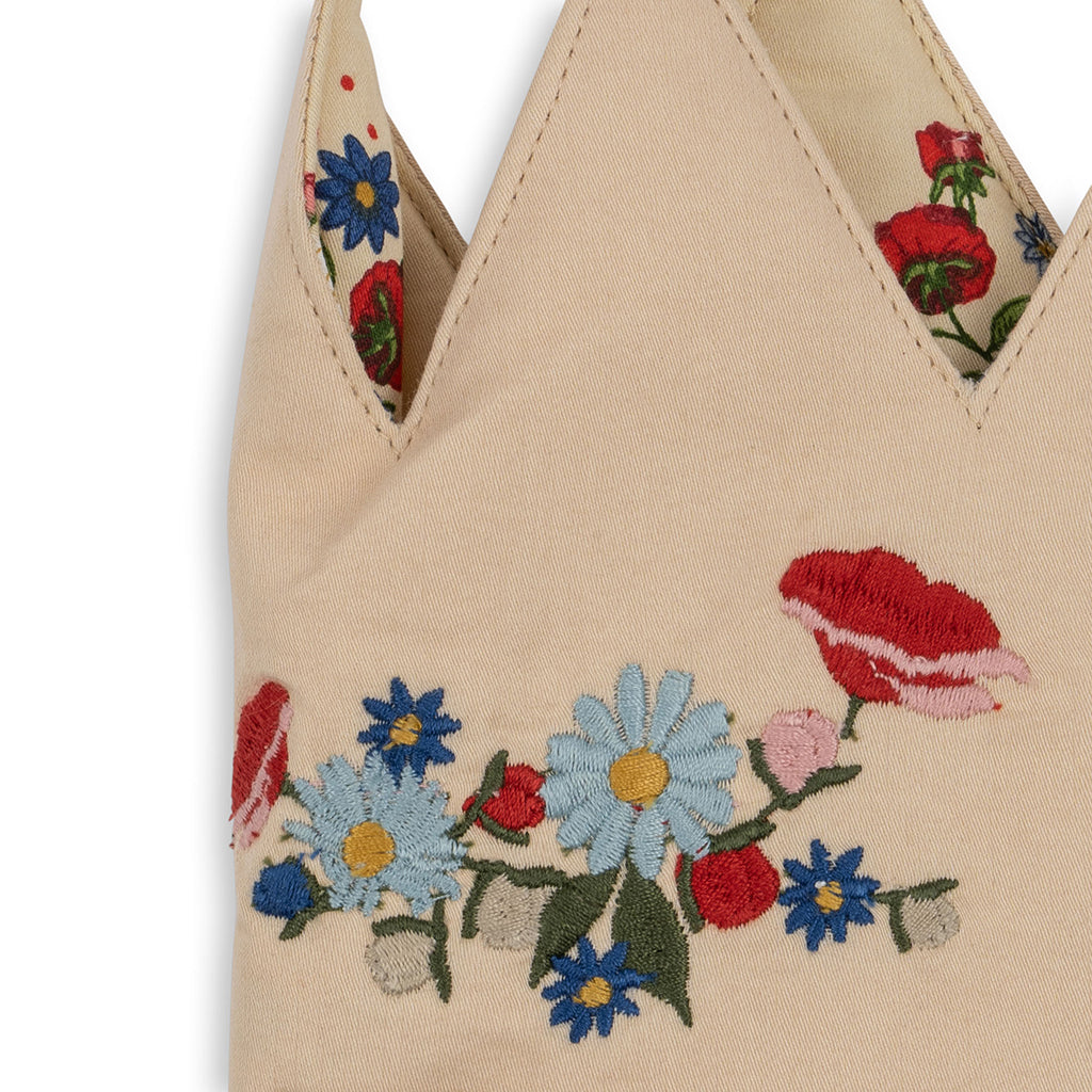 Konges Sløjd Birthday crown, stofkrone m. filttal, Flower - 1-10 år