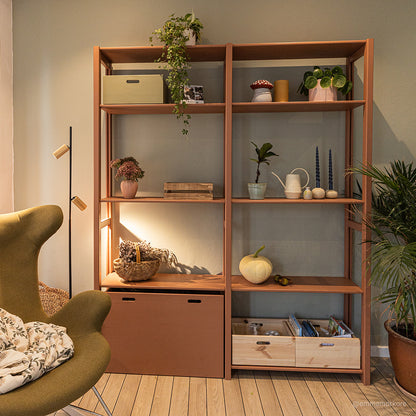 By Aulum Eshøj reol med opbevaring, H: 179 / H: 198 x B: 163 cm - Rusty