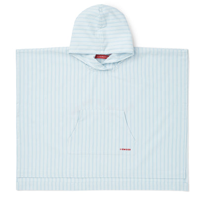 Liewood Kaiden badeponcho m. hætte, Stripe Pure sky / Creme de la creme