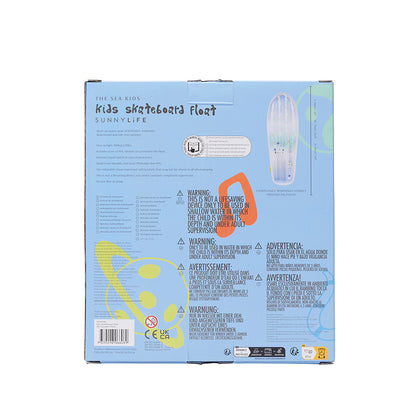 Sunnylife luftmadras, skateboard - blue/lime - Fra 6 år
