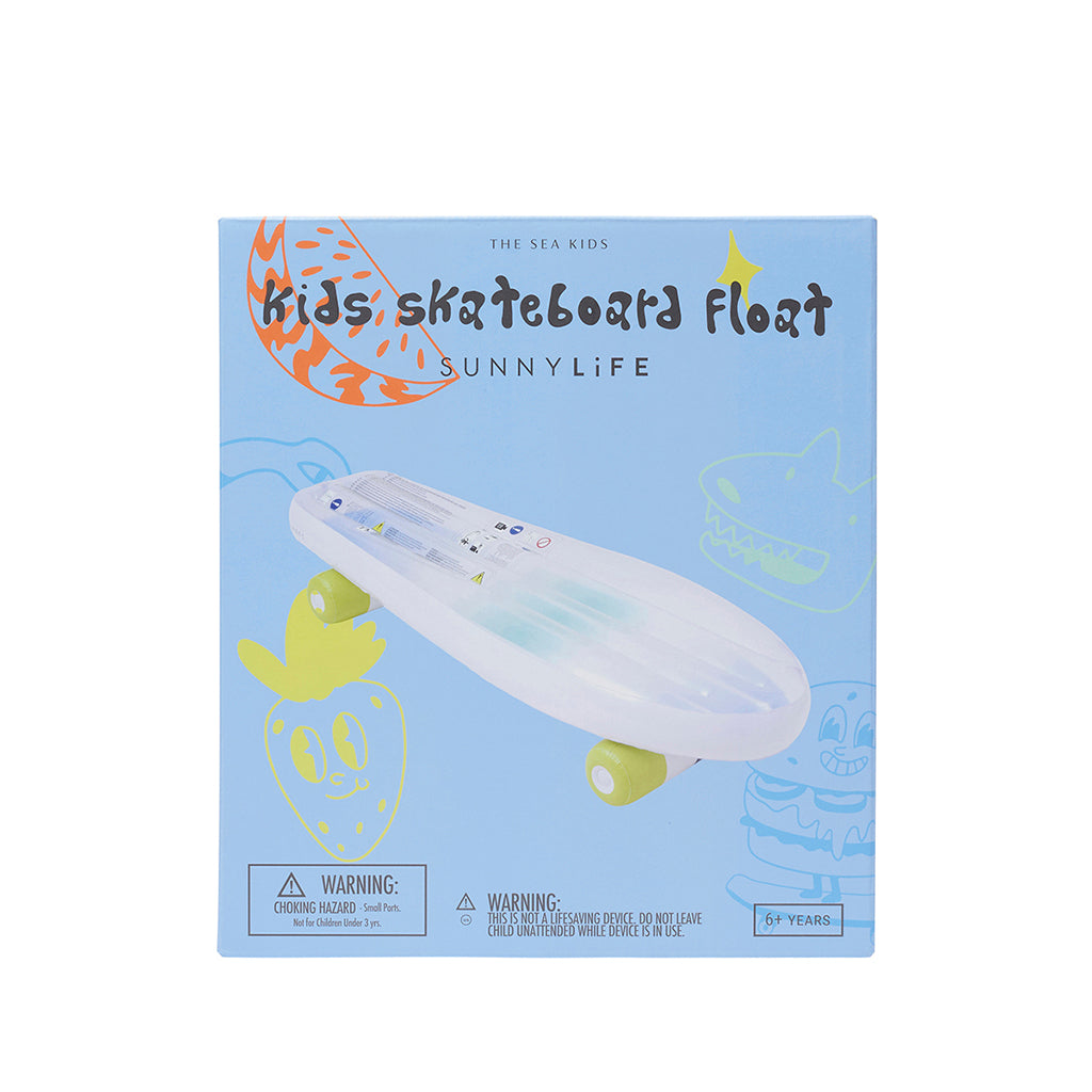 Sunnylife luftmadras, skateboard - blue/lime - Fra 6 år