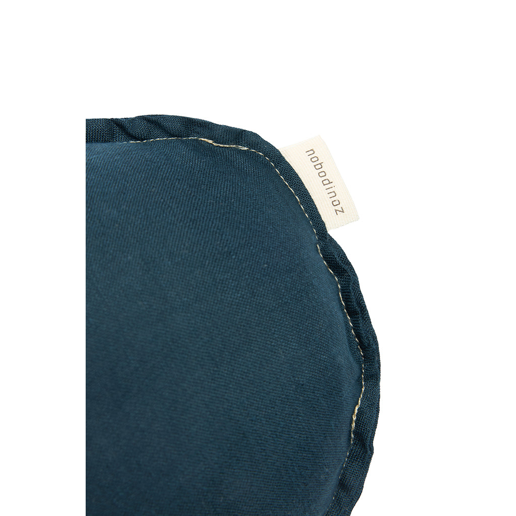 Nobodinoz skypude, vasket fransk hør, fuglebroderi - Deep blue