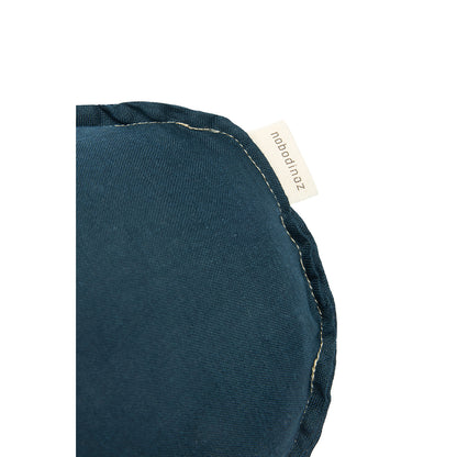 Nobodinoz skypude, vasket fransk hør, fuglebroderi - Deep blue