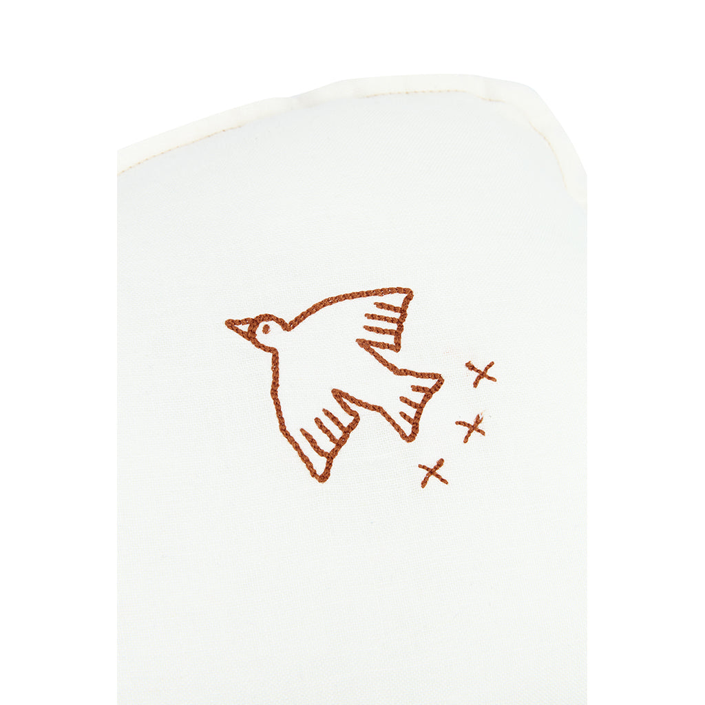 Nobodinoz skypude, vasket fransk hør, fuglebroderi - Off white