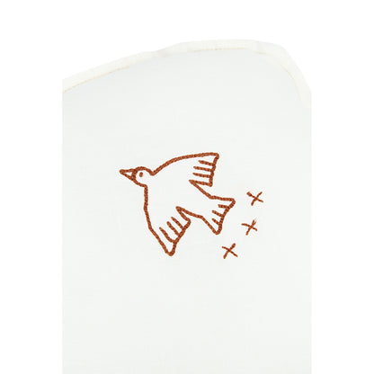 Nobodinoz skypude, vasket fransk hør, fuglebroderi - Off white