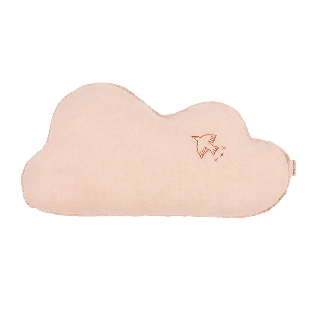 Nobodinoz skypude m broderi, vasket fransk hør - Powder pink