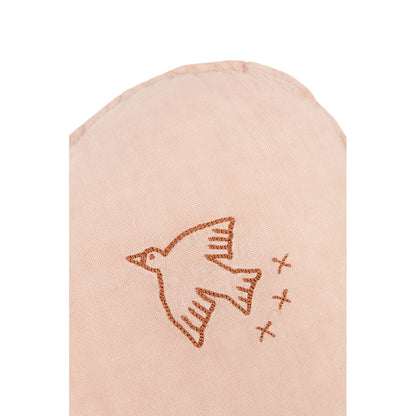 Nobodinoz skypude m broderi, vasket fransk hør - Powder pink