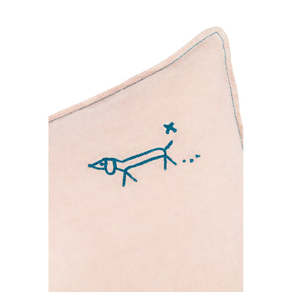 Nobodinoz pude, vasket fransk hør, 50 x 30 cm - Mauve pink