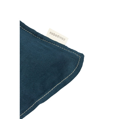 Nobodinoz broderet pude, 45 x 45 cm, vasket fransk hør - Deep blue