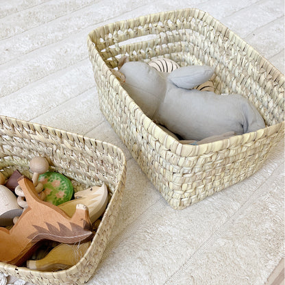 Lubilu kurv af palmeblade, L38 - 38 x 27 x 15 cm