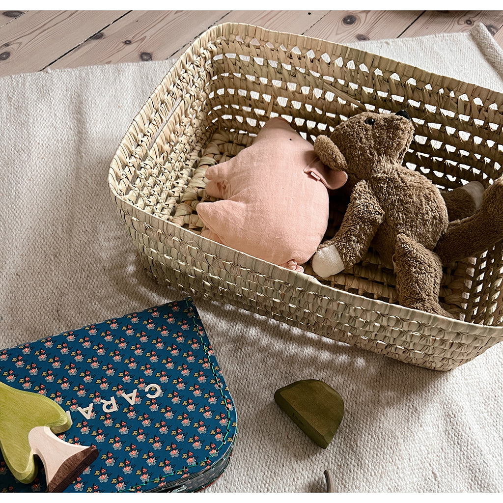 Lubilu kurv af palmeblade, L38 - 38 x 29 x 19 cm