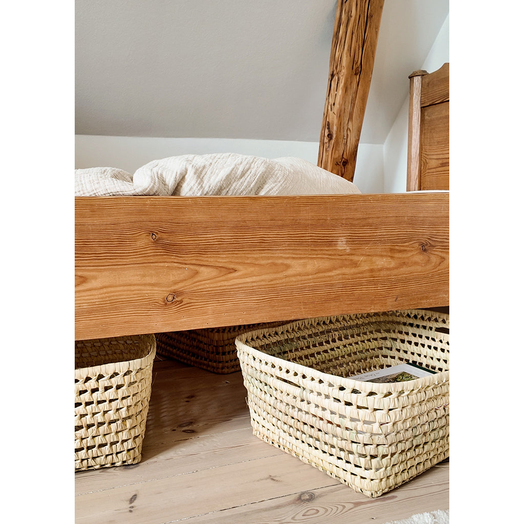 Lubilu kurv af palmeblade, L48 - 48 x 40 x 20 cm