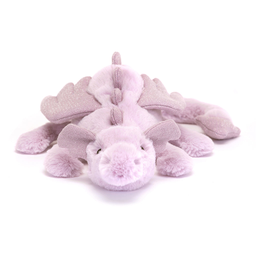 Jellycat bamse, Lavender dragon, drage - 26 cm