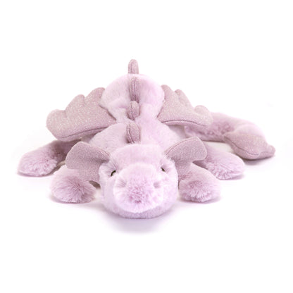 Jellycat bamse, Lavender dragon, drage - 26 cm