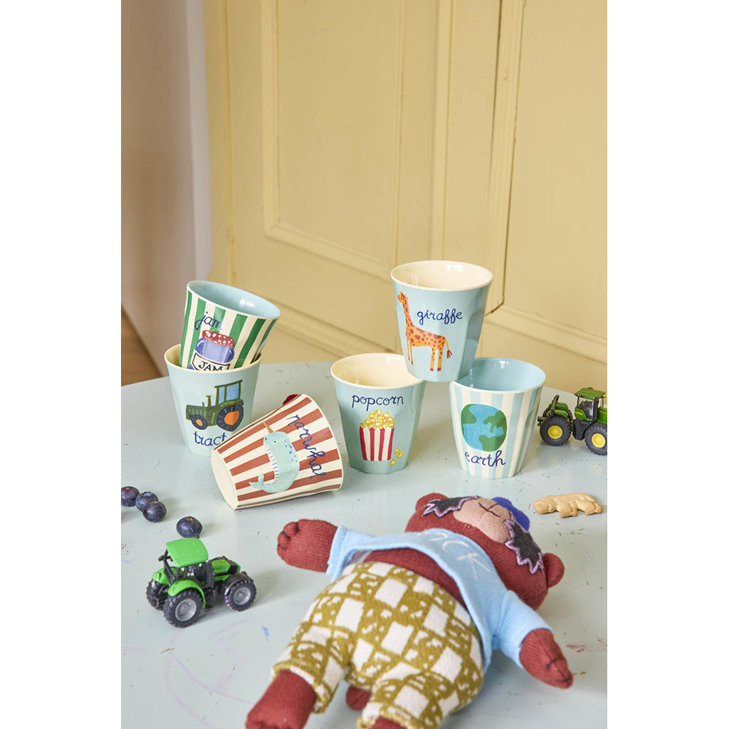 Rice Babyske og gaffel i melamin, Blue ABC