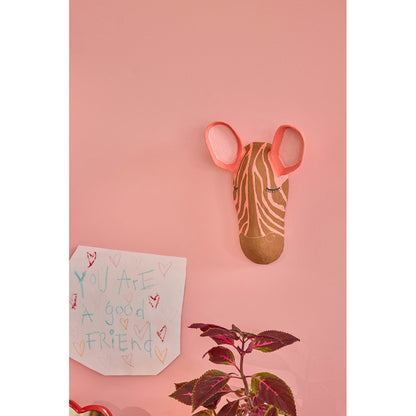 Rice vægtrofæ i papmaché, Zebra - Pink