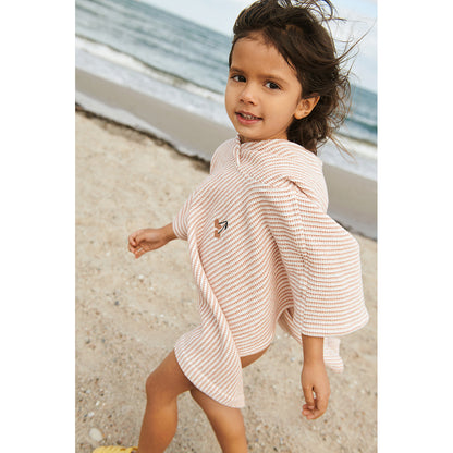 Liewood Paco badeponcho, Stripe Tuscany rose/creme - Str. 3-8 år