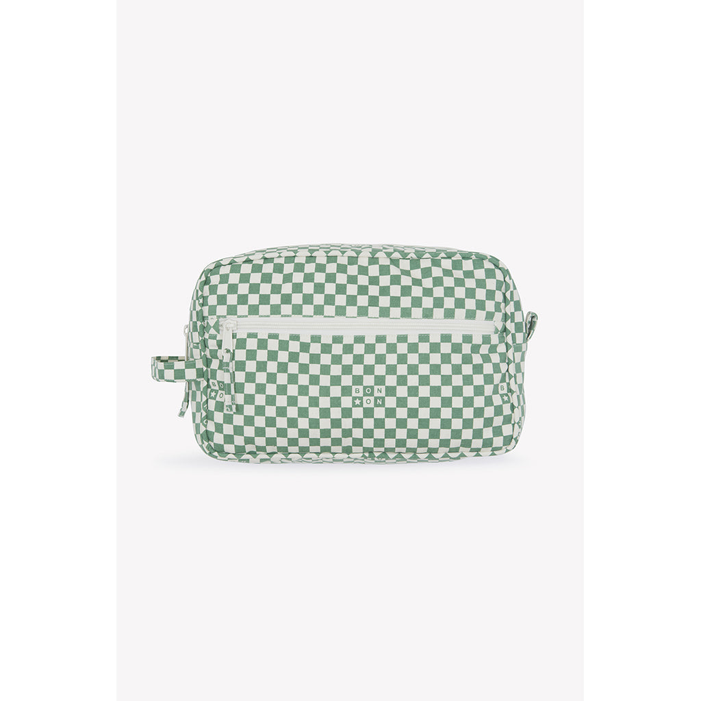 Bonton Toiletaske, stor - Damier vert