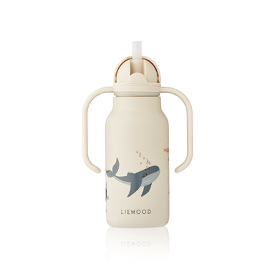 Liewood Kimmie water bottle, drikkedunk m. håndtag 250 ml. - Sea creature/Sandy