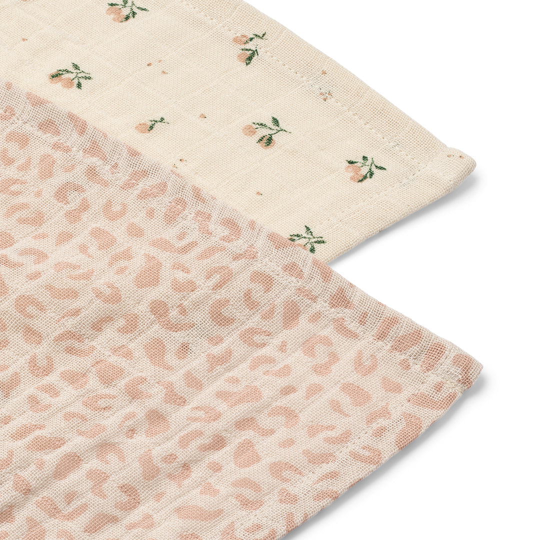 Liewood stofbleer, Lewis muslin 2-pak - Mini leo / Mini peach Mix