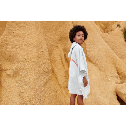 Liewood Kaiden badeponcho m. hætte, Stripe Pure sky / Creme de la creme