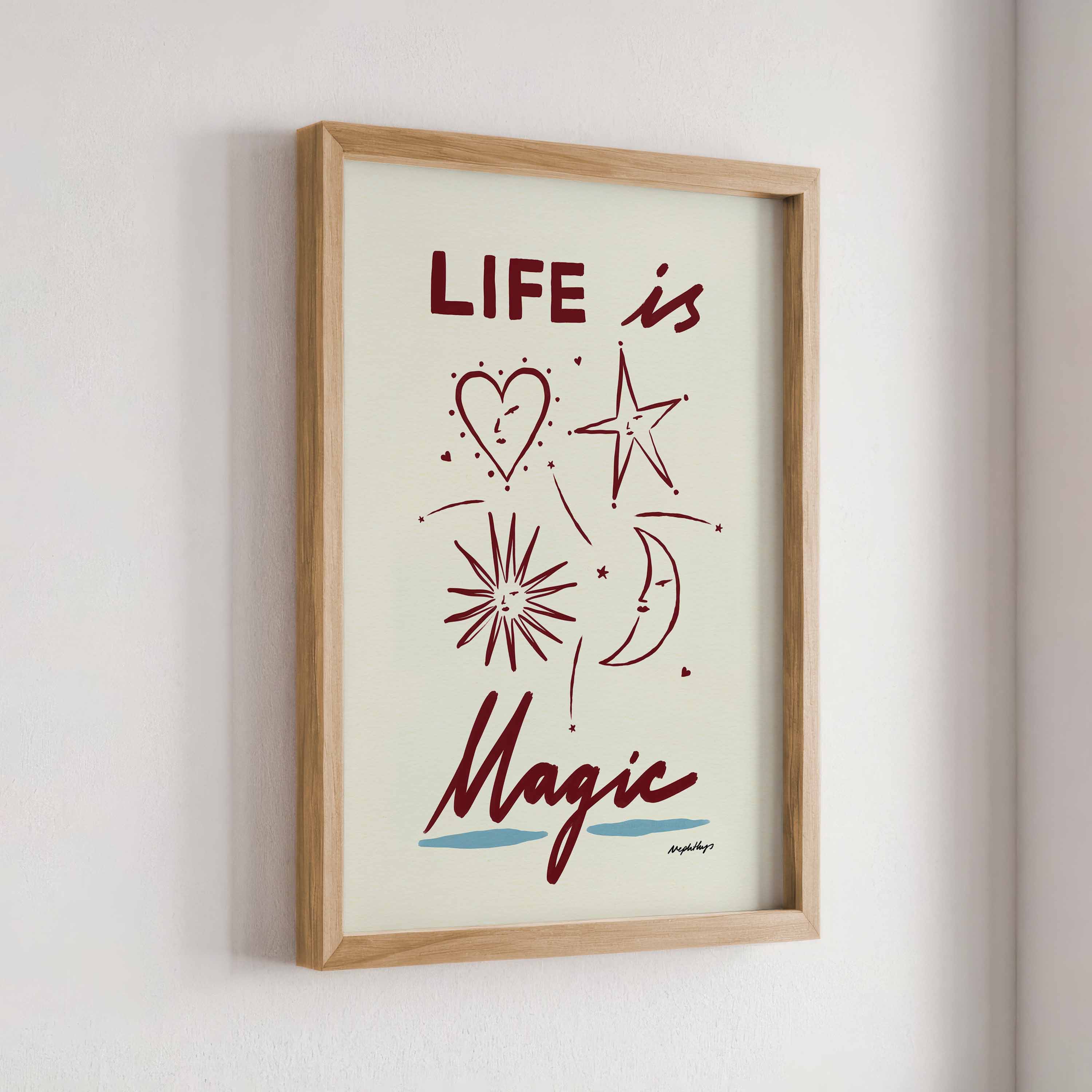 Nephthys Illustrated plakat, Life is Magic - A4