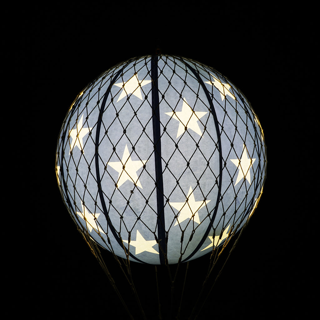 LED Luftballon, Blue stars - 18 cm