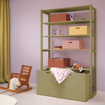 By Aulum Dana stor opbevaringskasse m hjul, flere str. - Olive