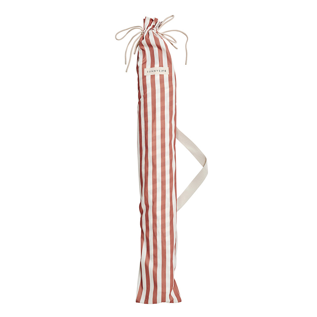 Sunnylife Luxe strandparasol, UP50+ faktor - Tierra clay stripe