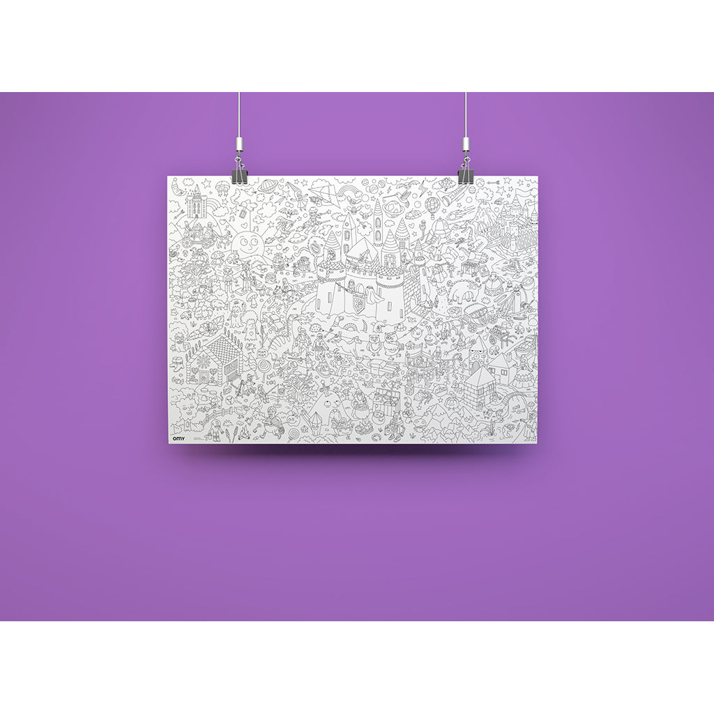 Omy stor plakat til farvelægning, 70 x 100 cm - Magic