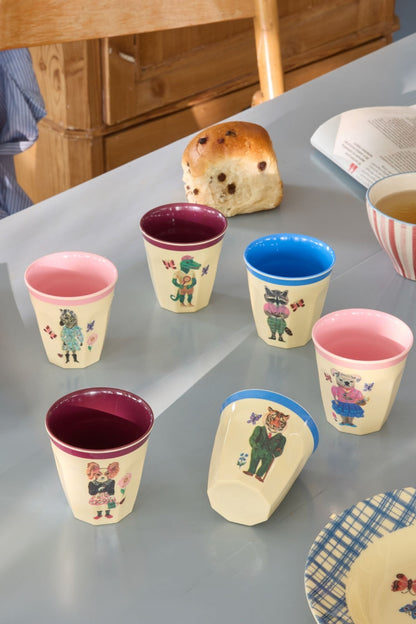 Rice melamin kopper, Multifarvet, Nathalie Lété Print, 6-pak - Small