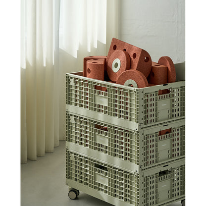 Modu Opbevaringskasse, Ekstra stor folde/stabelbar kasse - Dusty Green