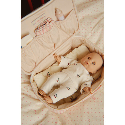 Konges Sløjd babydukke m kuffert og tilbehør - Pink check
