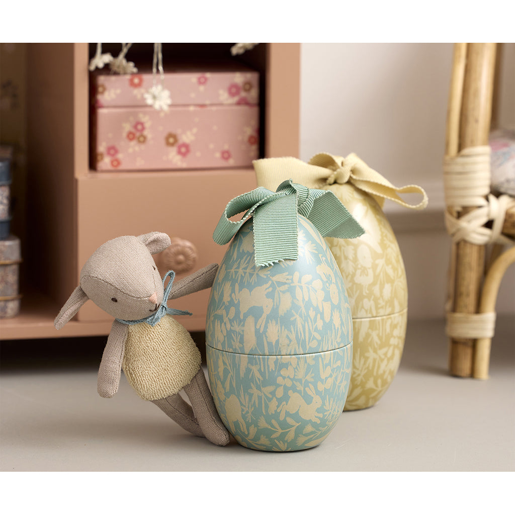 Maileg påskeæg i metal, medium - Lys blå