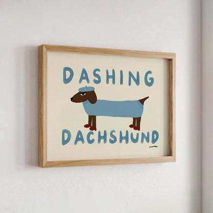 Nephthys Illustrated plakat, Dashing Dachshund - A4