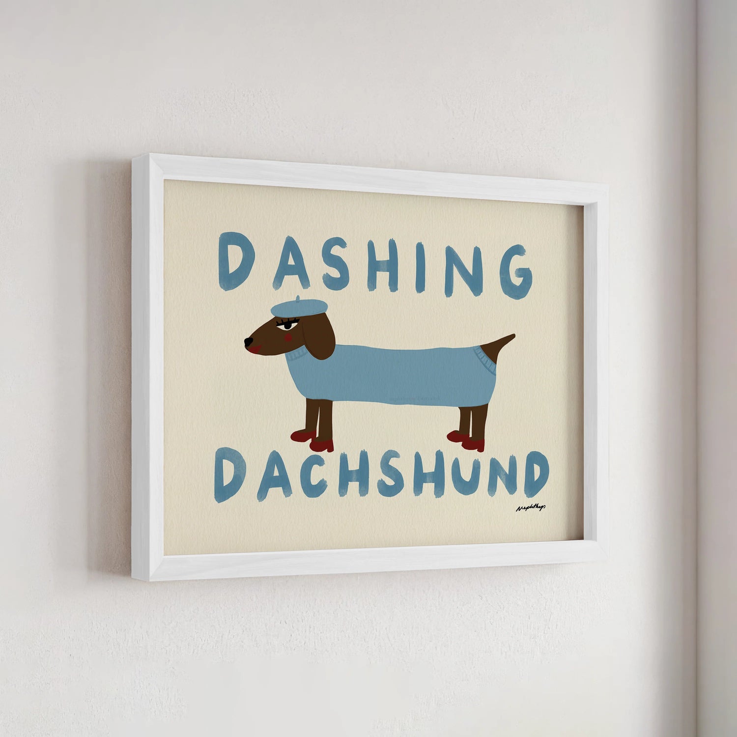 Nephthys Illustrated plakat, Dashing Dachshund - A4