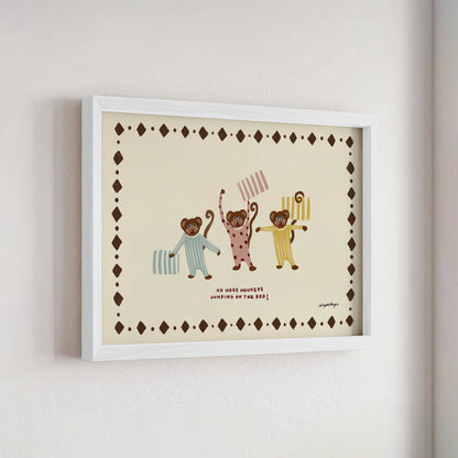 Nephthys Illustrated plakat, Monkeys on the Bed - A4