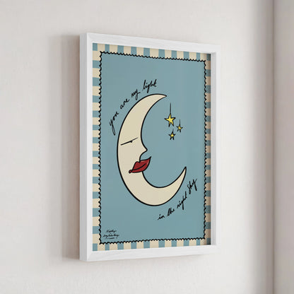 Nephthys Illustrated plakat, You are my light in the night sky - A4