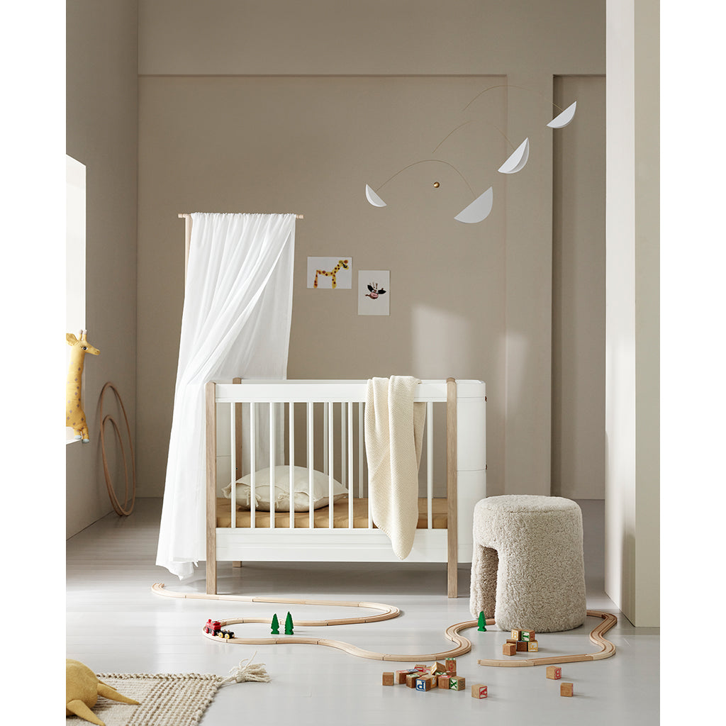 Oliver Furniture, Wood Mini+ tremmeseng eksk. junior kit - hvid/eg