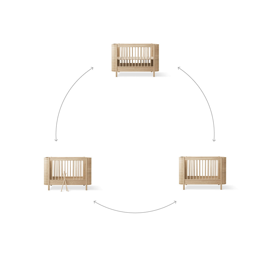 Oliver Furniture, Wood Mini+ tremmeseng eksk. junior kit - Eg