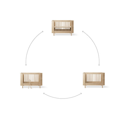 Oliver Furniture, Wood Mini+ tremmeseng eksk. junior kit - Eg