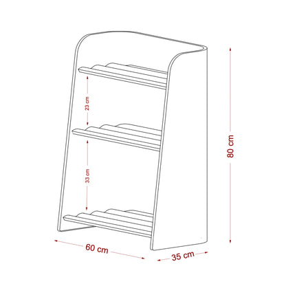 Curve-Lab bogreol til børn, Curvy Bookcase - Oak