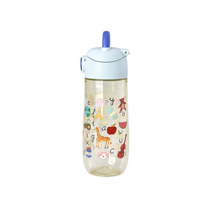 Rice Plastik drikkedunk, Blue ABC print