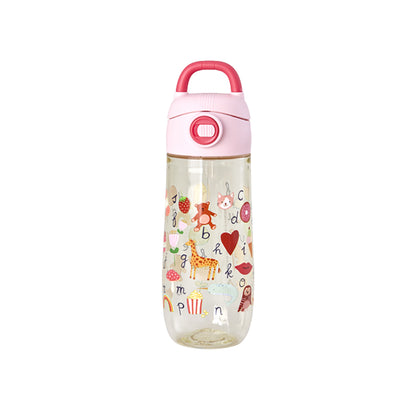 Rice Plastik drikkedunk, Pink ABC print
